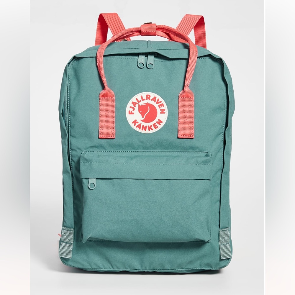 Fjallraven Classic Kanken Backpack, Frost Green/Peach Pink